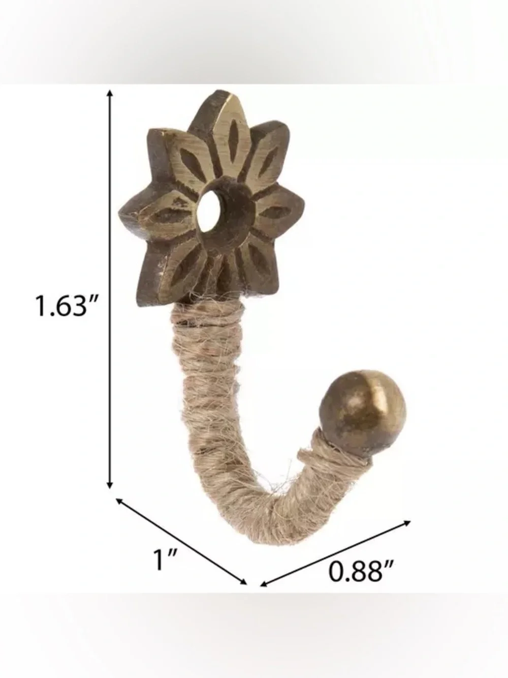 (4) Flower Wrapped Metal Wall Hook